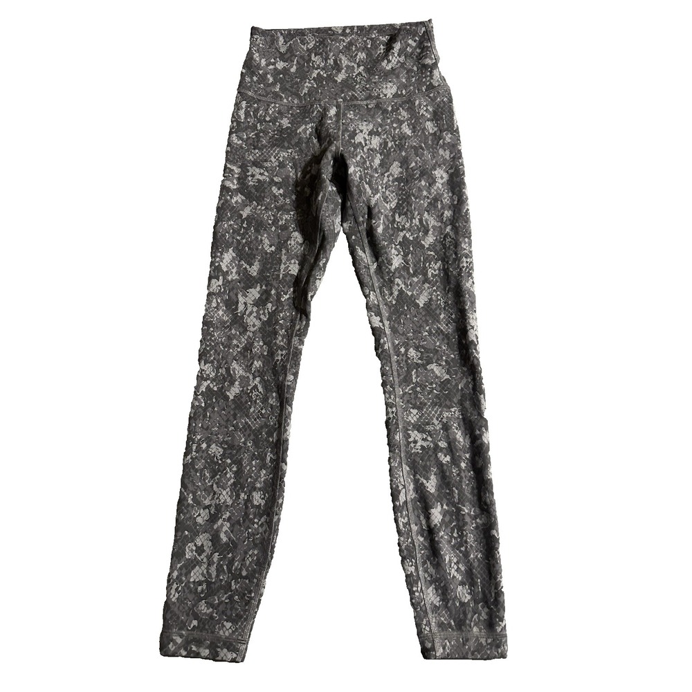 Lululemon Align Leggings 25" Women's Size 4 Gray Snake Print